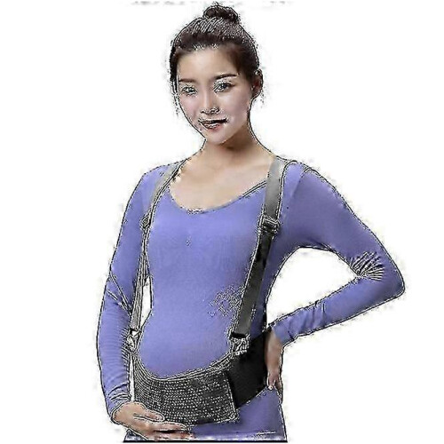 (L, black) Pregnancy Support Maternity Belt With Shoulder Strap