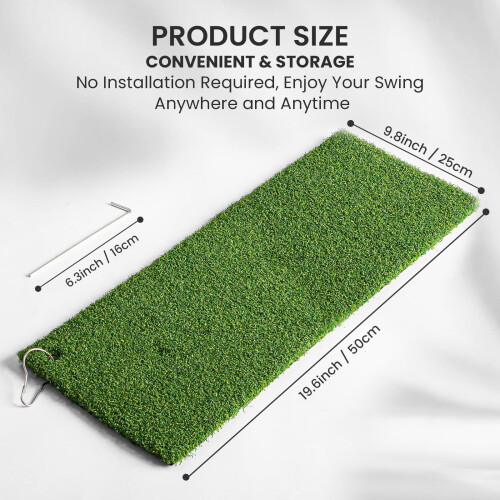 FINGER TEN Golf Hitting Mat Fairway Turf Practice (50 * 25cm short grass) 1