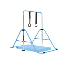 Gymnastics Bar with Mat, Adjustable Kids Gymnastics Equipment for Home, Training Kip Bar with Non-Slip Base, 5 Height Levels 31.5-51.2", Gym Bars for