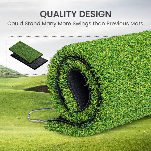 FINGER TEN Golf Hitting Mat Fairway Turf Practice (50 * 25cm short grass) 2