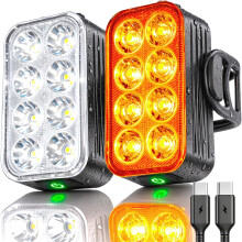 2026 NP-MAX Bike Lights Slim USB-C Rechargeable Front and Back Lights, Front & Rear Taillight Set, Bicycle Light Safety, Mini Bike Light LED, Ebike Ri