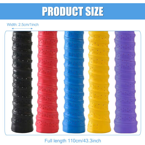 Badminton Racket GripTape Anti SlipOvergrip,SuperBreathable Perforated Grip 1