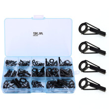 9KM DWLIFE Fishing Rod Tips Eye Repair Kit 20sizes Fishing Pole Tips Replacement Kit Stainless Steel Ceramic Guides Ring for Saltwater Freshwater Fish