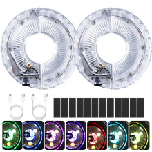 2 PCS Rechargeable Bike Wheel Lights, Bike Spoke Lights Kids with 7 Colors 18 Lighting Modes, Motion Activated Cool Spoke Lights, Waterproof Led Bicyc