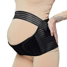(2XL(100-130cm), black) Pregnancy Support Belt 3 In 1 Maternity Belt Soft Stretchable Breathable Material For Pregnancy