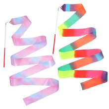 2Pcs Dance Ribbons for Kids, Gymnastics Ribbon Dancer with Wand