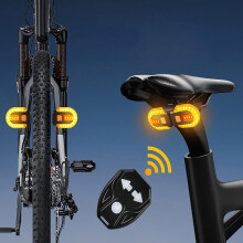 Linunity Turn Signals for Bicycles with Alarm, USB Charging Remote Control Split/Integrated Bike Tail Light 5 Modes Waterproof Strobe Bike Rear Lights