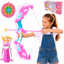 Girls Toys, Unicorn Toy for Girl Ages 3-12, Bow and Arrow Set for Kids, Light Up Kids Toys Archery Set with 6 Magic Lights, Quiver, Princess Target an