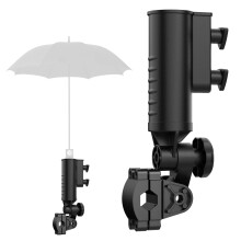 Heavy Duty Golf Push Cart Umbrella Holder, Aluminium Alloy Base Golf Trolley Umbrella Stand Clamp only fits on 0.7-1.3 inch diameter frames for Mobili