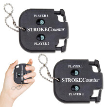 Qianeffort Golf Stroke Counter,2Pcs Golf Counter Black Golf Score Counter Golf Score Keeper with Dial Reset Tool Key Chain,Golf Shot Counter for Outdo