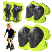 Kids Protective Gear Set 6PCS, Adjustable Knee Elbow Wrist Guards with Mesh Bag, Safety Protector for Kids Boys Girls, for Skateboard Roller Skating B