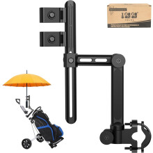 10L0L Heavy Duty Golf Push Cart Umbrella Holder - 180 Adjustable Aluminum Base for Golf Carts, Strollers, Wheelchairs & Bikes | Universal Mounting D