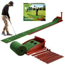 Putting Green Indoor, Golf Putting Mat with Auto Ball Return, Practice Putting mat, Crystal Velvet Surface, Ideal for Home, Office, Outdoor Use, Perfe