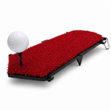 JD Brands Winter Fairway Golf Mat with Multi Spikes & Carry Clip - Red