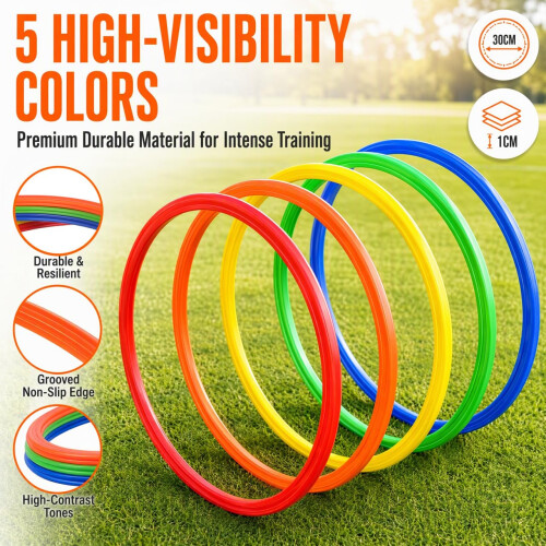 Abaodam Agility Rings 10 Pack Soccer Training Equipmen, 12 Inch 2
