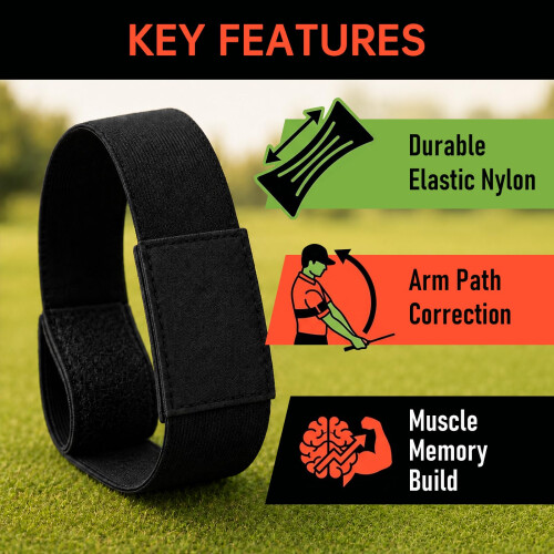 TRS Slider Golf Aid, Golf Training Aids – Adjustable Swing Sync Arm Band 1