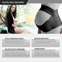 (L, white) Abdomen Support Maternity Belly Band for Pregnancy | Waist Comfort Belt for Expecting Mothers