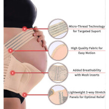 (M, color) Pregnancy Support Belt Maternity Belt Soft Stretchable Breathable Pregnancy Belly Lifting Support_Lucky_B