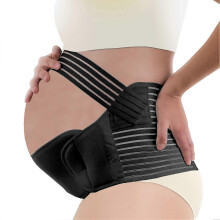 (L, Black) Pregnancy Support Belt Maternity Belt Soft Stretchable Breathable Pregnancy Belly Lifting Support