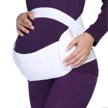 Maternity Pregnancy Support Belt / Brace - Back, Abdomen, Belly Band (White, L),2024 Ping