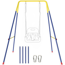 Aiyaplay kinderschommelframe, 128x155x157 cm, opvouwbaar, staal, blauw, voor binnen en buiten