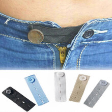(khaki) Comfortable Daily Wear Pregnancy Adjustable Waistband Stretch Belt with Cotton Material, Flexible Sizing, Black