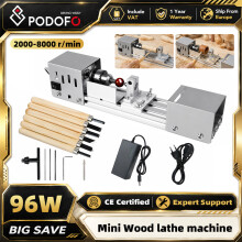 Podofo mini draaibank, 24V, 7 snelheidsinstellingen 2000-8000 RPM, voor polijsten, boren en kralen maken