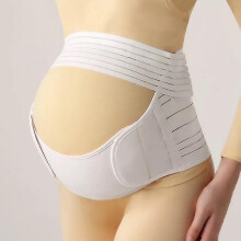 (S, White 01) Pregnant Women Belts Maternity Belly Belt Waist Care Abdomen Support Belly Band Back Brace Protector