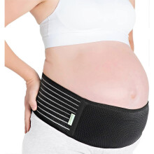 Maternity Belly Belt - Soft Breathable Maternity Belly Support Belt - Pelvic Support Belt, Black XL