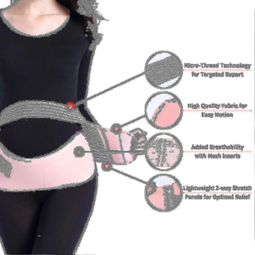 (M, pink) Pregnancy Support Belt Maternity Belt Soft Stretchable Breathable Pregnancy Belly Lifting Support-CE 2