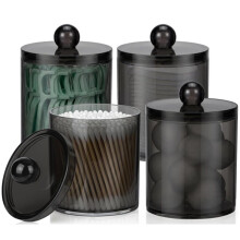 Paquete de 4 Dispensadores de Acrílico para Hisopos de ALGodón, Bolas de ALGodón, Palillos de Hilo Dental y Almacenamiento para Tocador de Baño