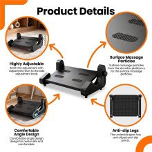 Adjustable Under Desk Footrest, Ergonomic Foot Stool with Massage Granules, Non-Slip Leg Support for Office & Home