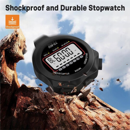 Stopwatch Timer, Digital Stop-Watch for Sports, Multi-Function Stopwatch with Single Split/Lap Timing Professional Timer 2