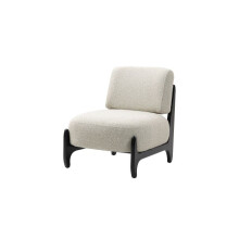 Chair - MUVOE - Naomi Black - Rubberwood - Textured fabric - Contemporary design