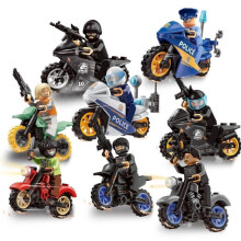 Building Blocks Mystery Box Police Toy for Boys, Educational STEM Motorcycle Kit, Kindergarten Gift
