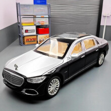 (black) 1:24 Scale Die-Cast Maybach Sedan Model Car with Sound & Light, Realistic Collectible Toy Car for Boys