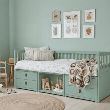 Lottie Day Bed with Underbed Storage Drawers in Sage Green
