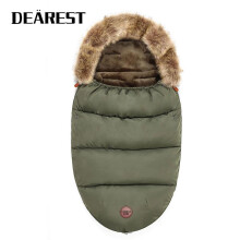 (Green) Baby Stroller Footmuff Winter Thick Warm Sleeping Bag Newborn Anti-Kick Universal Cold Weather