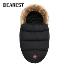 (Black) Baby Stroller Footmuff Winter Thick Warm Sleeping Bag Newborn Anti-Kick Universal Cold Weather