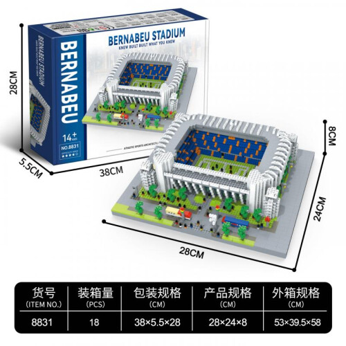 (2) Soccer Ball Building Blocks Set, DIY Mini Bricks Puzzle Toy, Desk Decor Model
