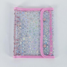 (pink) A5 Kpop Photocard Binder 6-Ring | Double Buckle Stitched Edge Photo Album & Storage Card Book for Idol Collectors