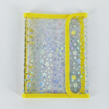 (yellow) A5 Kpop Photocard Binder 6-Ring | Double Buckle Stitched Edge Photo Album & Storage Card Book for Idol Collectors