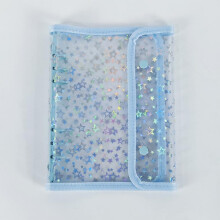 (sky blue) A5 Kpop Photocard Binder 6-Ring | Double Buckle Stitched Edge Photo Album & Storage Card Book for Idol Collectors