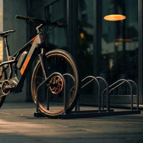 Cykelstativ til gulv eller væg – stål, op til 65 mm dæk