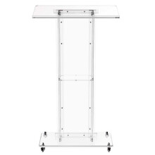 Púlpito de Conferencia en Acrílico Transparente 120 cm-Duoku-con Ruedas, Escritorio Móvil, Ideal para Escuelas, Iglesias y Eventos