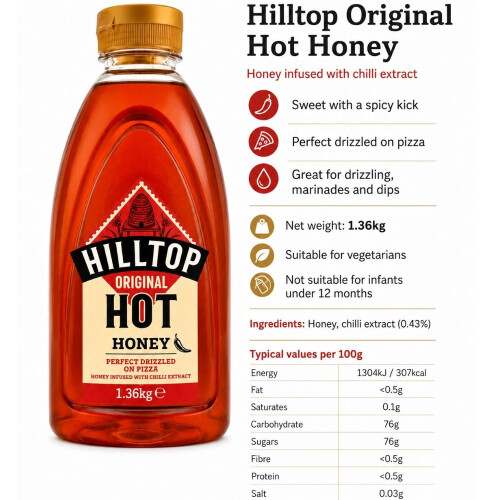 Hilltop Original Hot Honey with Chilli Extract 1.36kg 1