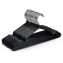 KEPLIN 20 Pack Heavy Duty Rubber Coated Metal Hangers, Black