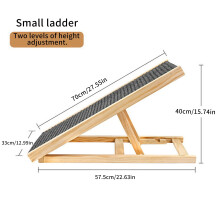 Huisdierhelling, massief dennenhout, opvouwbaar, antislip tapijt, 70cm-Small