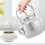 2L Stainless Steel Teapot, Hammered Tea Kettle with Filter 2