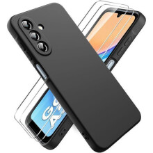 Coque Etui Housse + 2 verres trempés pour Galaxy A18/A17/A26 Noir Anti-choc Haute qualité